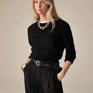 J. CREW Women’s Black 100% Cashmere Classic Fit Small Crewneck Sweater